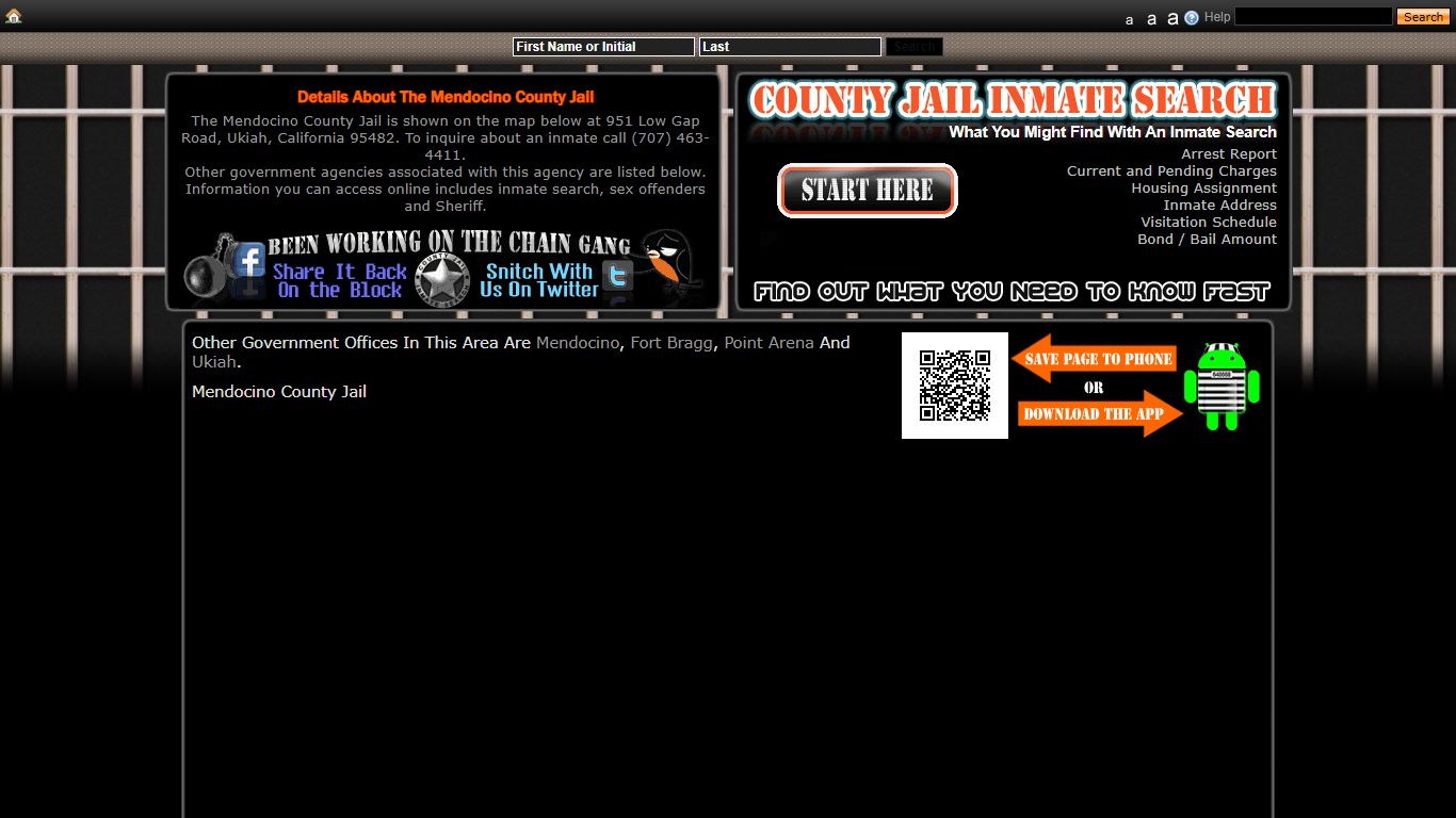 Mendocino County Jail - County Jail Inmate Search
